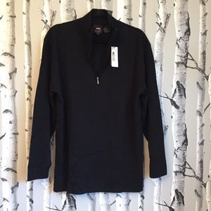 New High 1/4 Zip Collar Black Sweater
